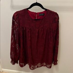 Women's Burgundy Lace Blouse